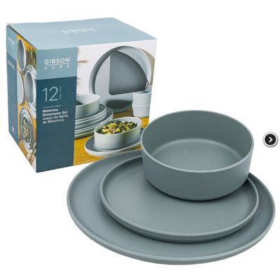 DINNERWARE SET,12pcD.SAGE MATT