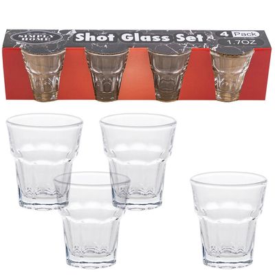SHOT GLASS SET,1.7oz 4pc CLEAR