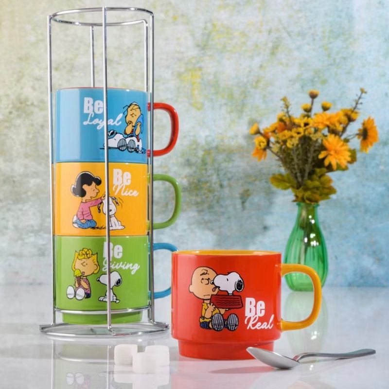 CUP SET,4pc14.8ozSNOOPYw/METAL