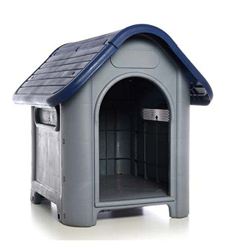 DOG HOUSE,26"H W/BLUE ROOF