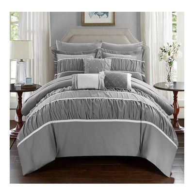 COMFORTER 10PC SET,GREY,QUEEN