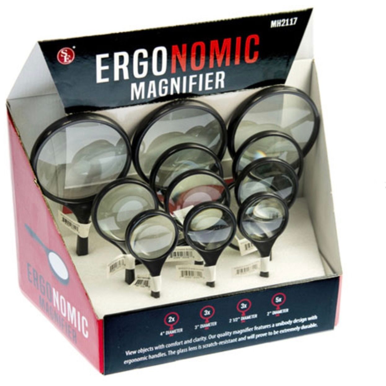 Curved Handle Handheld Magnifier 4”