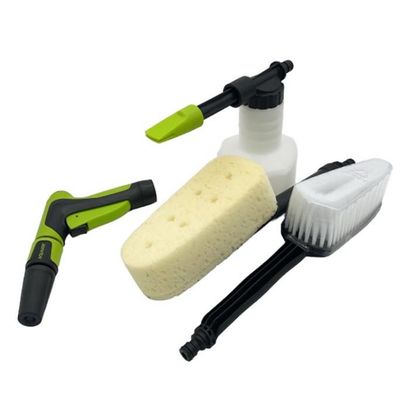 Foam Cannon Spray Gun, 4-in-1 w/ Attachments- Green, Aqua Joe
