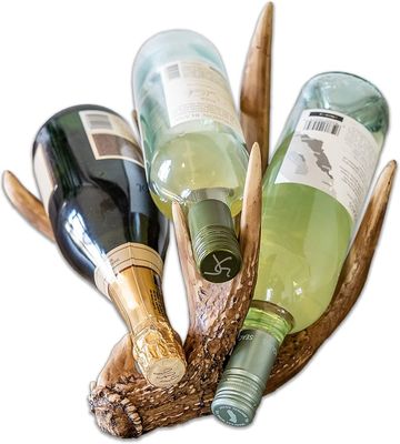 MOUNTAIN MIKE'S 3 BOTTLE WINE RACK - ANTLER