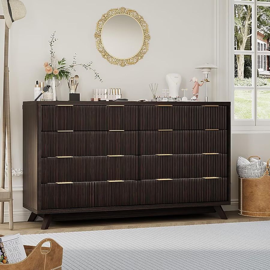 Fluted 8 Drawers Dresser 54in Wide