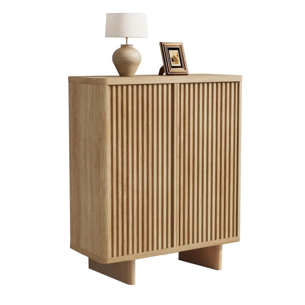 31.6 Inch Shoe Cabinet with Fluted Door