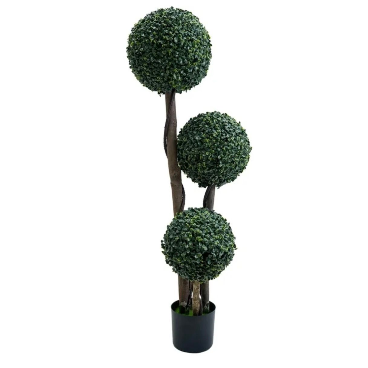 Topiary Trees Artificial Outdoor, 35 Inch Boxwood Triple Ball