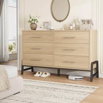 52" Wide Dresser with 6 Drawers
