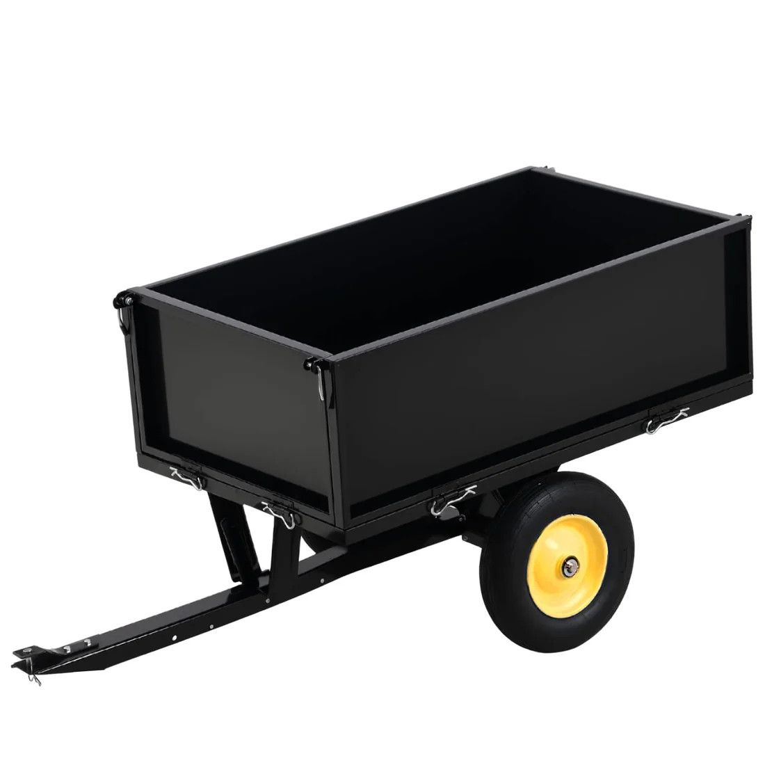 500LB Heavy Duty Tow Behind ATV Trailer Steel Dump Cart
