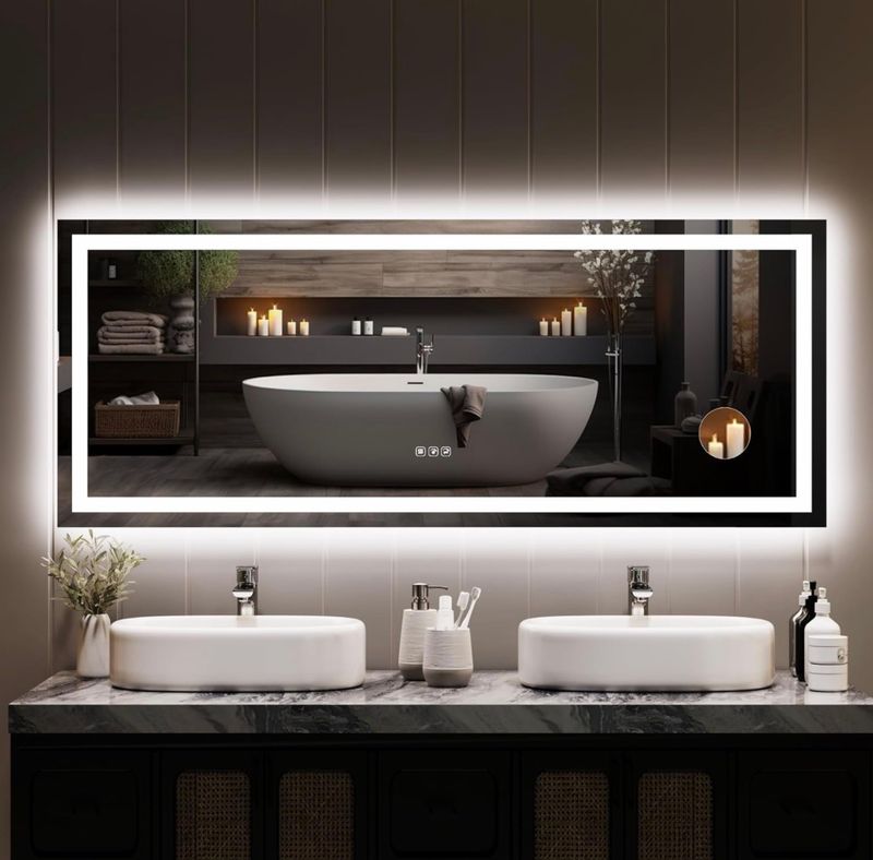60x24 Bathroom Mirror with Lights, Backlit
