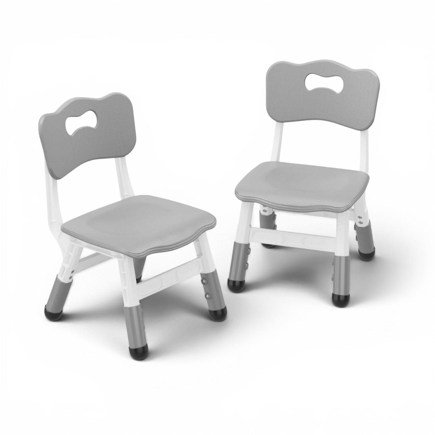 Set of 2 Kids Chairs in 3 Level Height Adjustable Design Suitable for Age 2-6