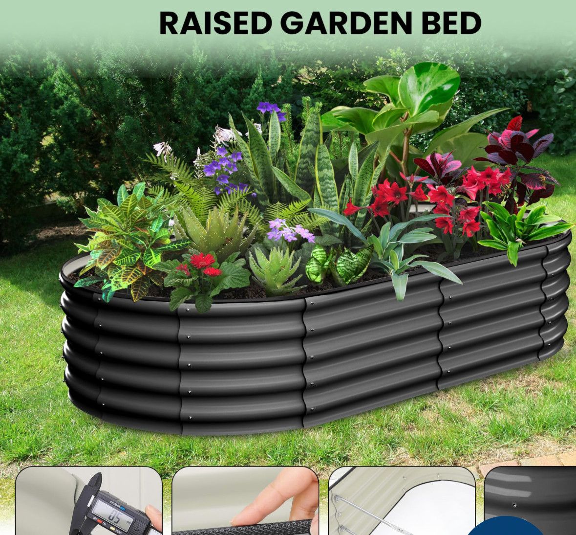8x2x1 raised garden bed - single