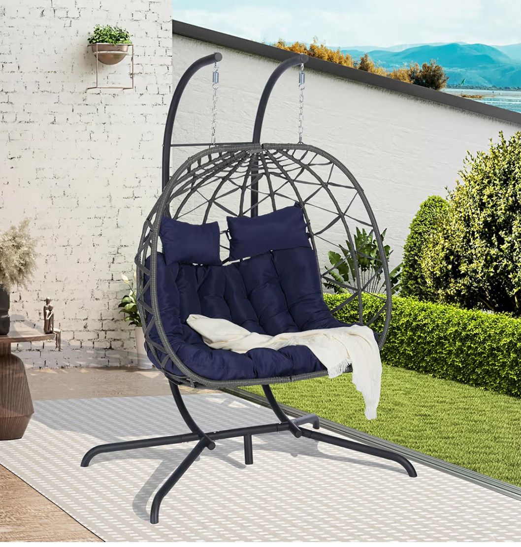 2 person swinging egg chair 500 lb cap.