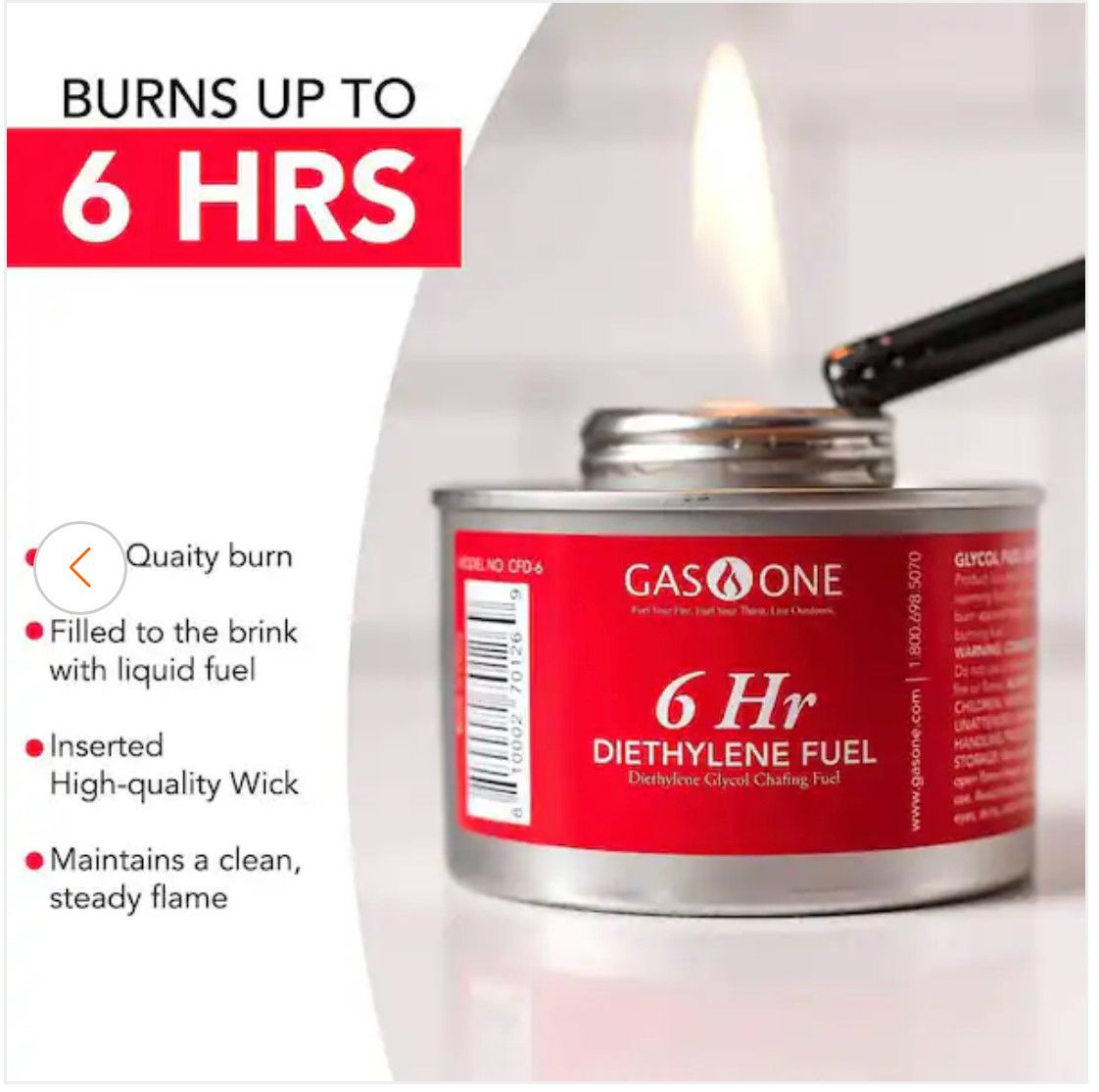 DIETHYLENE GLYCOL CHAFING FUEL 6 HR. SINGLE