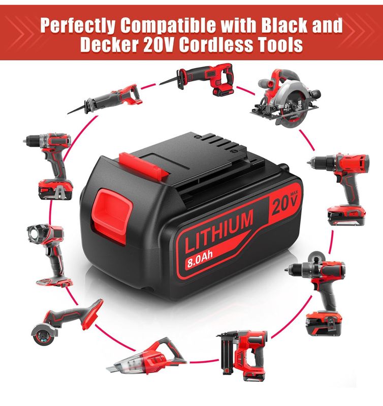 20v 8Ah  after market battery for Black and decker