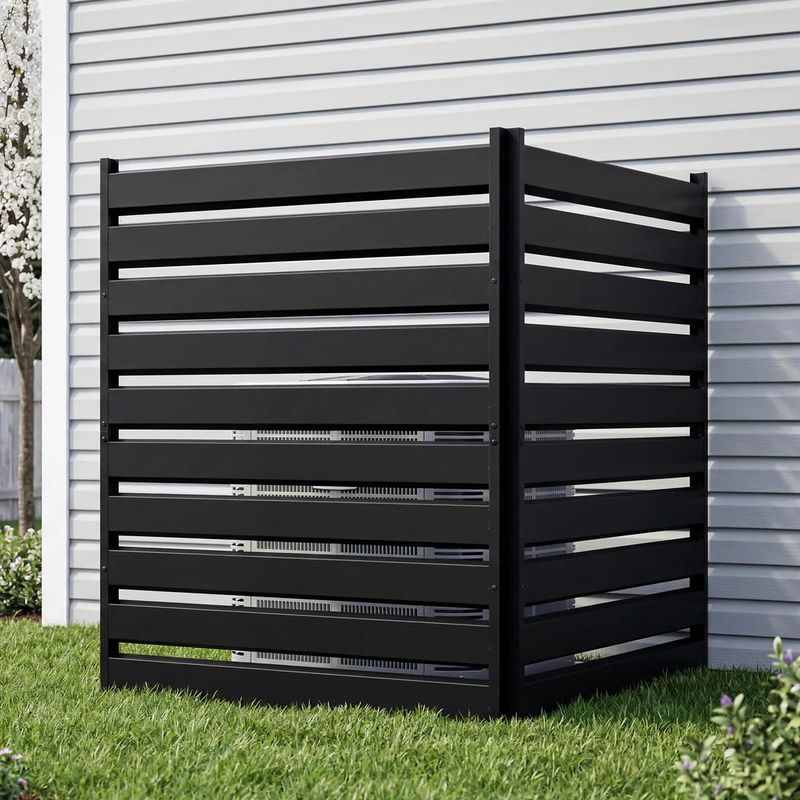 2-Panel Metal Air Conditioner Fence, 38" W x 42" H Outdoor Privacy Screen