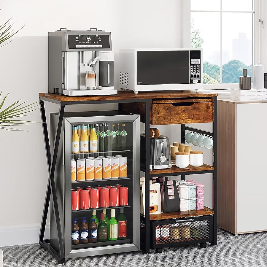 41in Mini Fridge Stand with Storage Shelf 3Tier