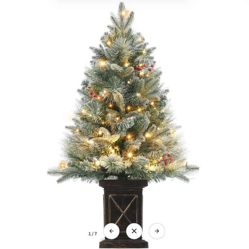 3ft Pre-Lit Artificial Christmas Tree with 78 LED Lights