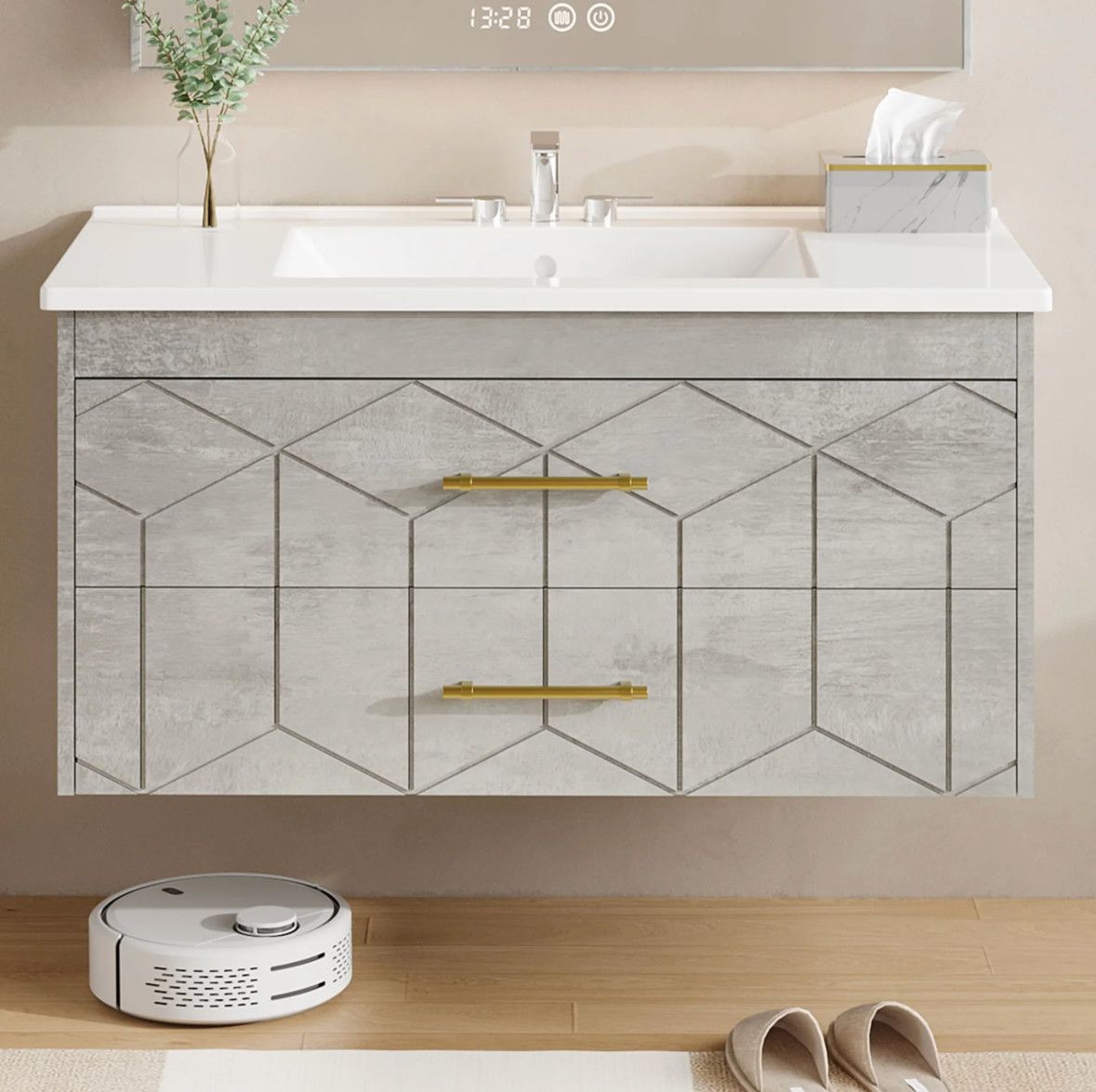 36” floating bathroom vanity with top