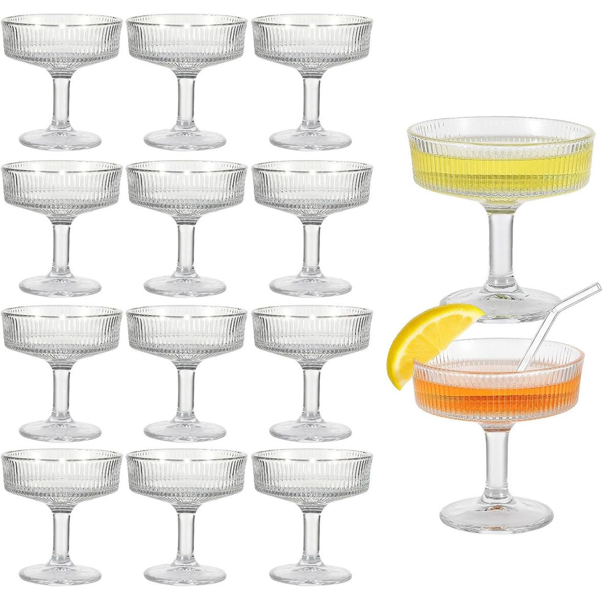12 pack vintage martini glasses