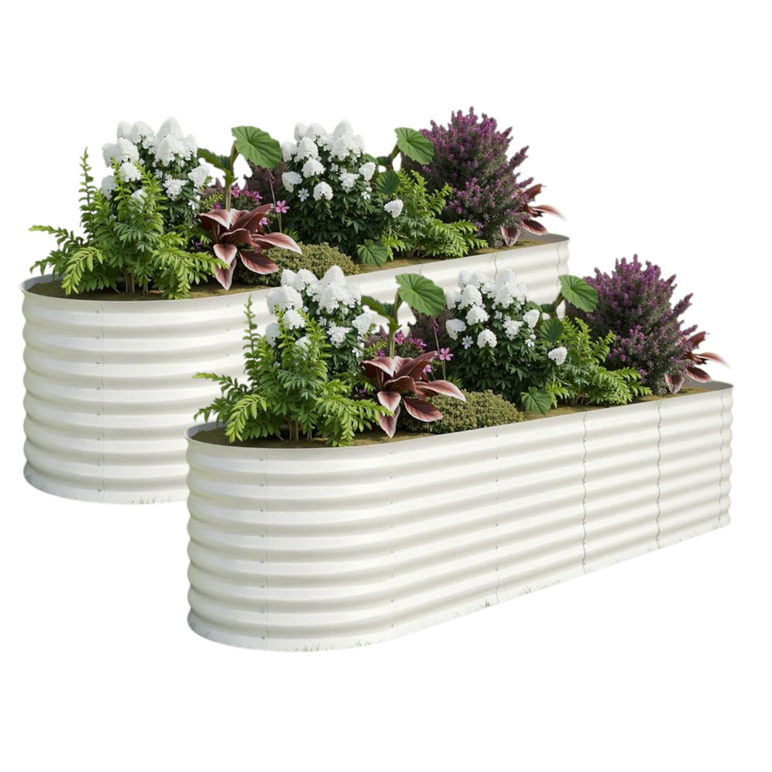 8' X 2' X 2' Galvanized Metal Raised Garden Bed 2 Pack