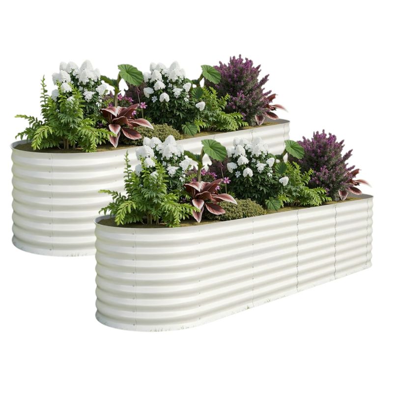 8' X 2' X 2' Galvanized Metal Raised Garden Bed 2 Pack