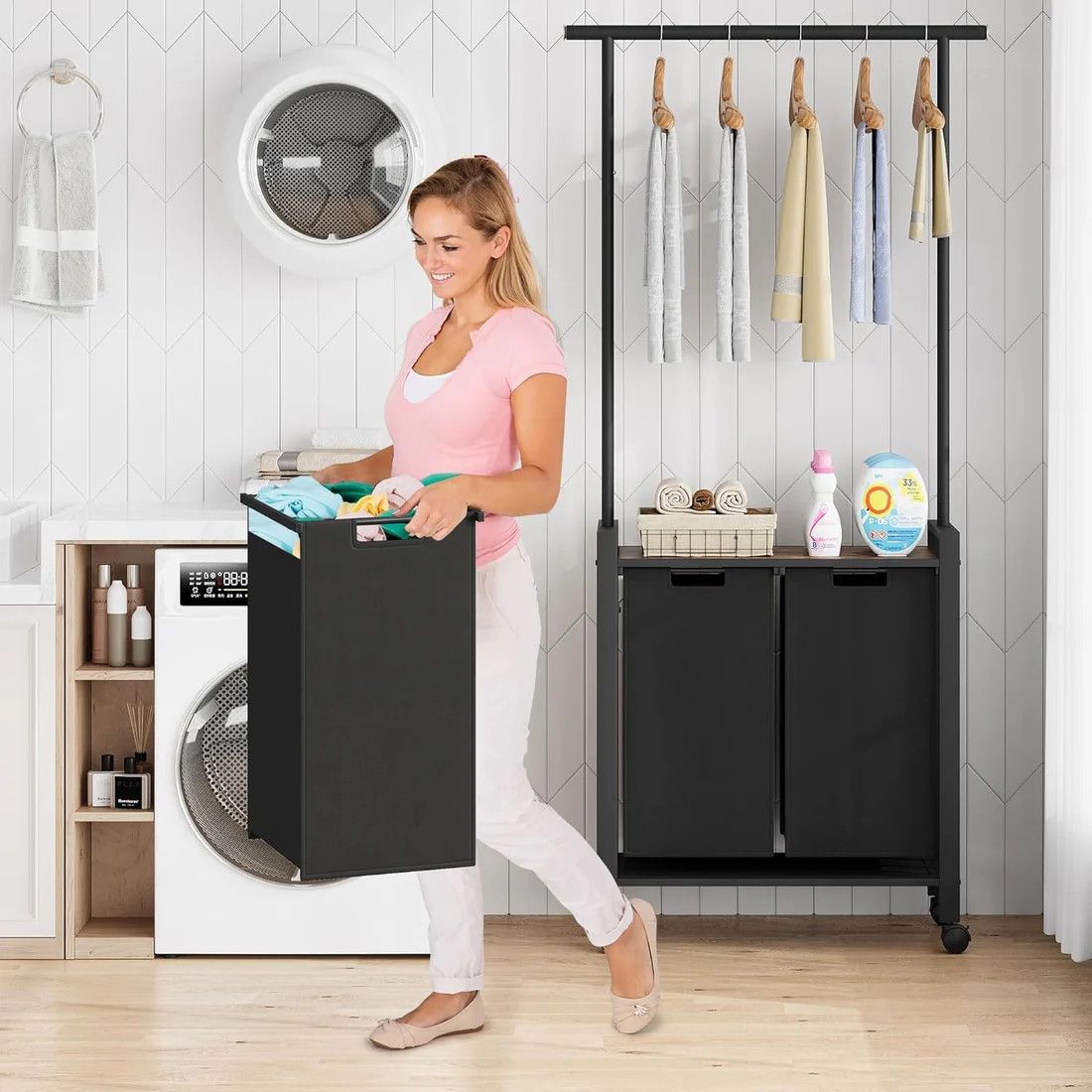 Laundry Sorter 2 Section Laundry Basket Organizer