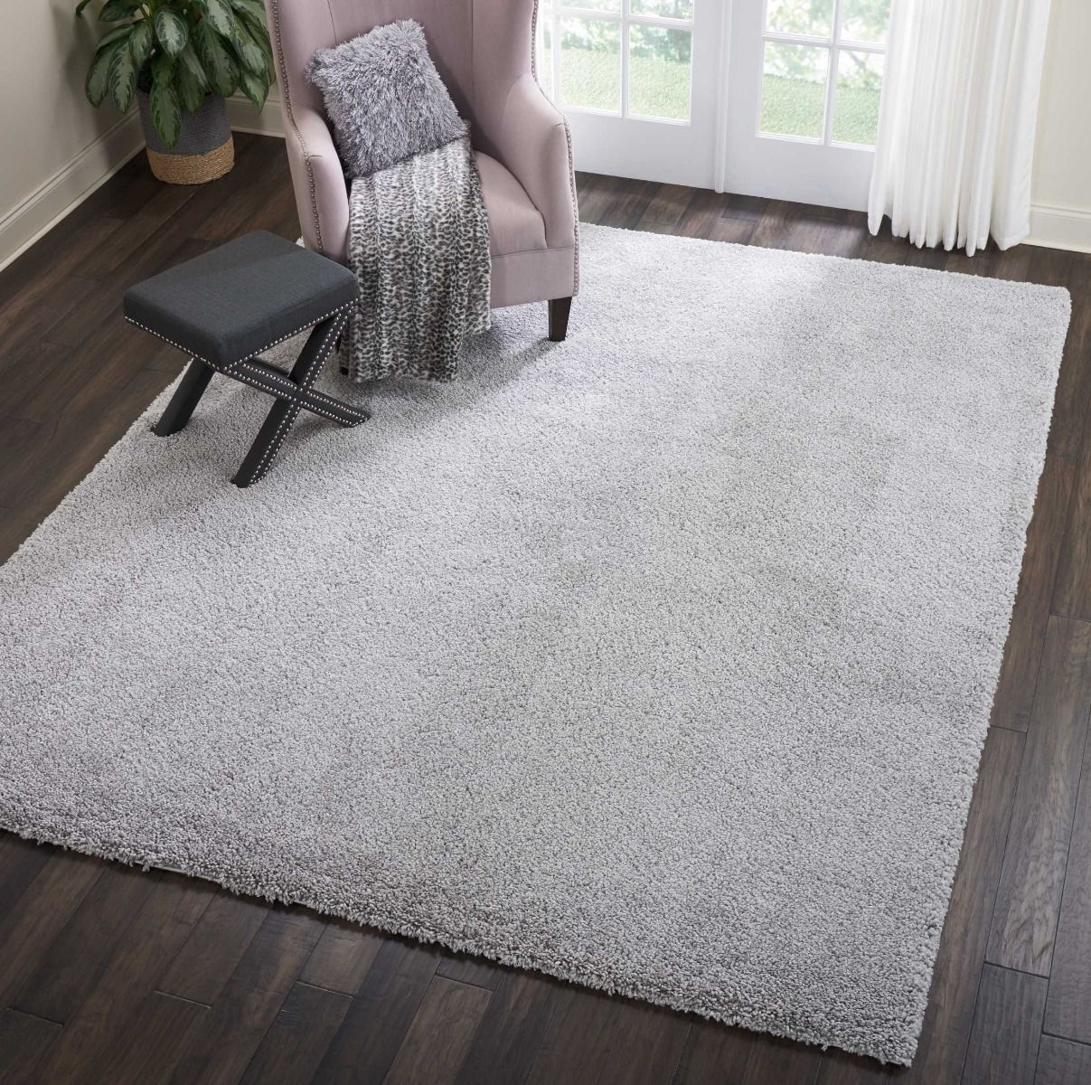 Malibu Shag Silver Grey Rug 5x7