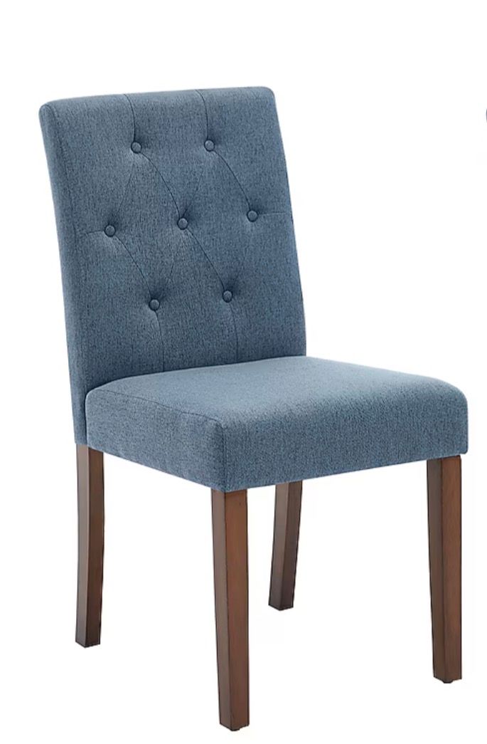 Blue Linen Dining Chair