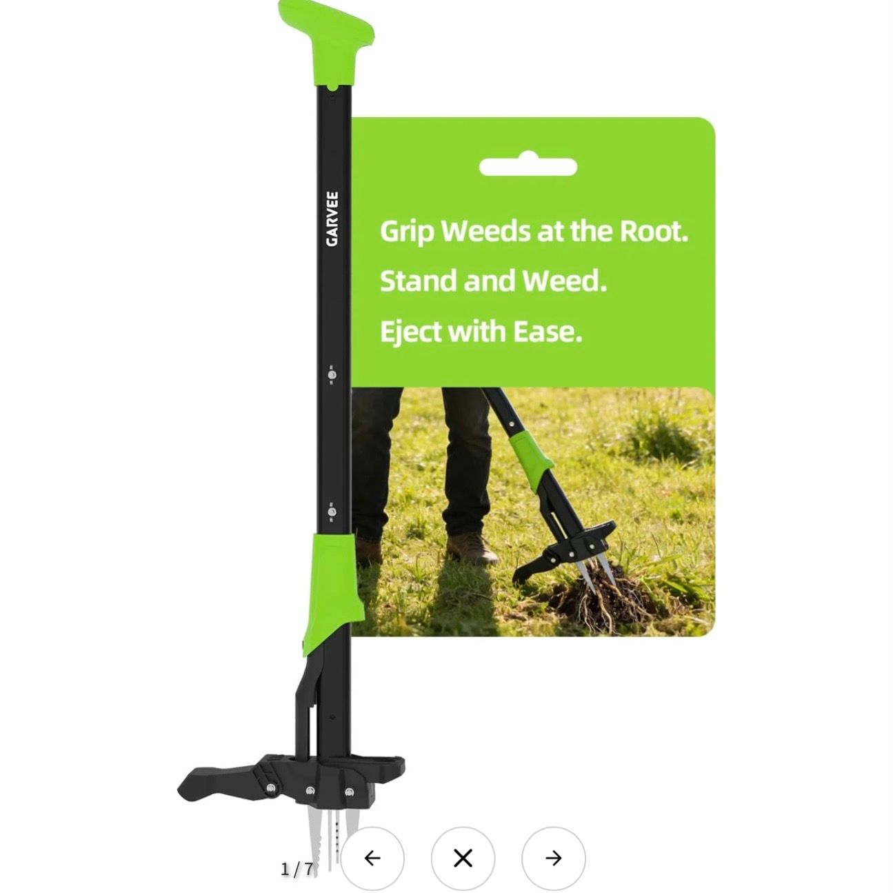 Stand-Up Weed Puller, 4-Claw Manual Weeder Tool