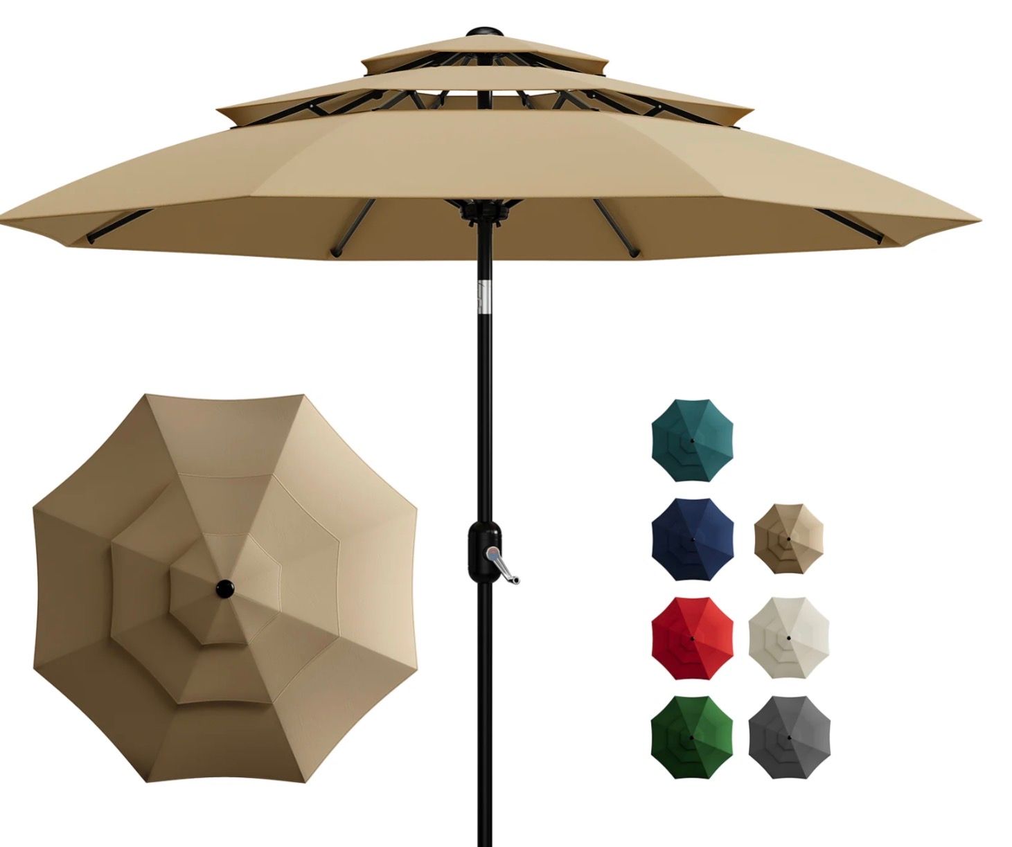 10ft 3 Tier Umbrella Tan