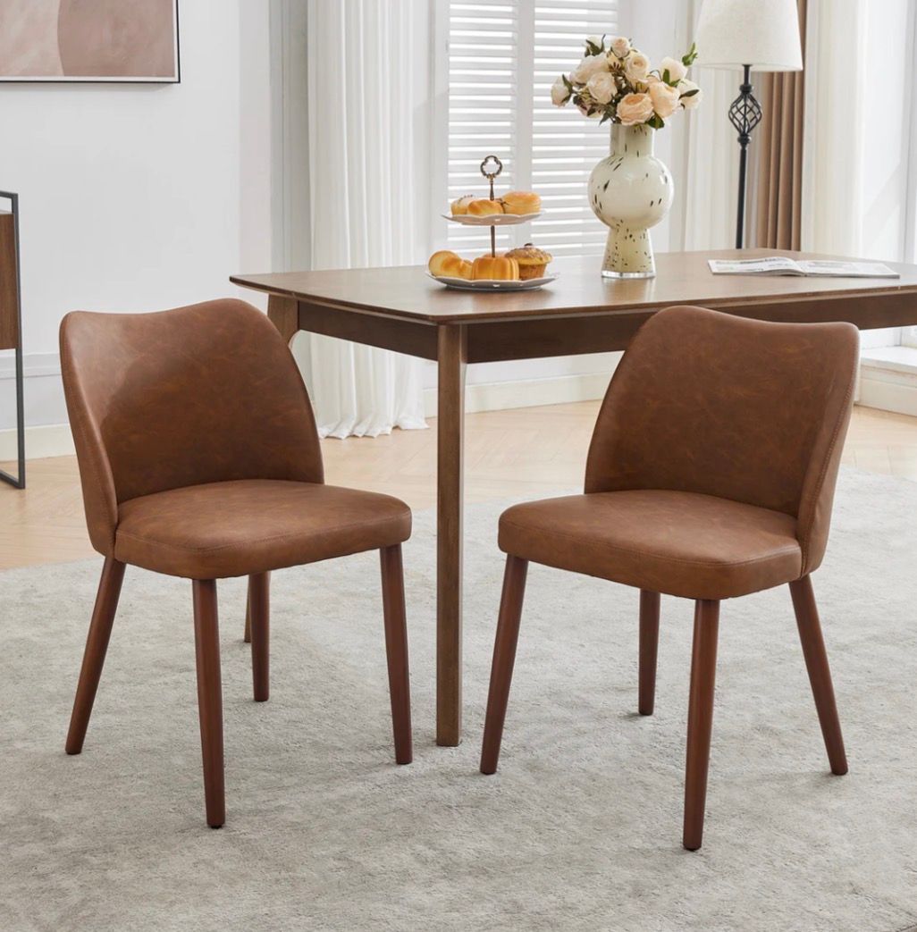 Mid century chairs - set of 2 - brown