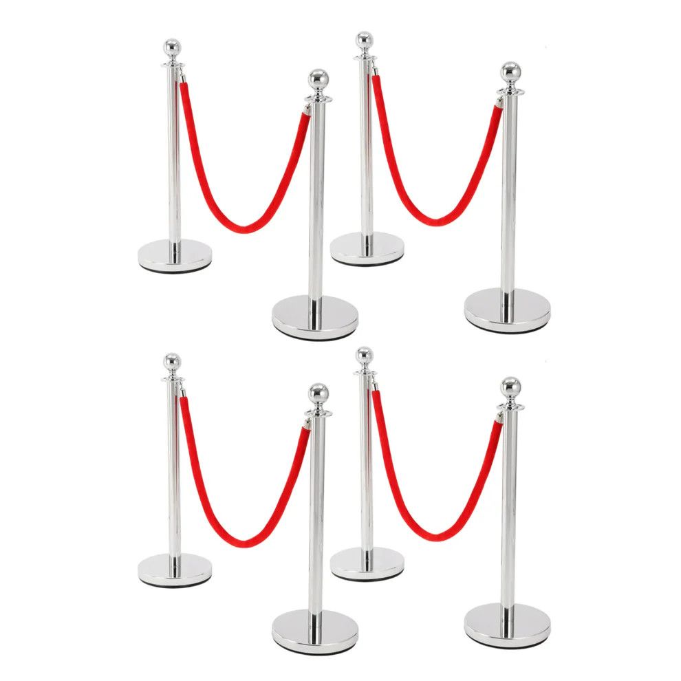 6 Pcs Silver Stanchions Posts