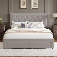 Queen Size Bed Frame with 2 Storage Drawers