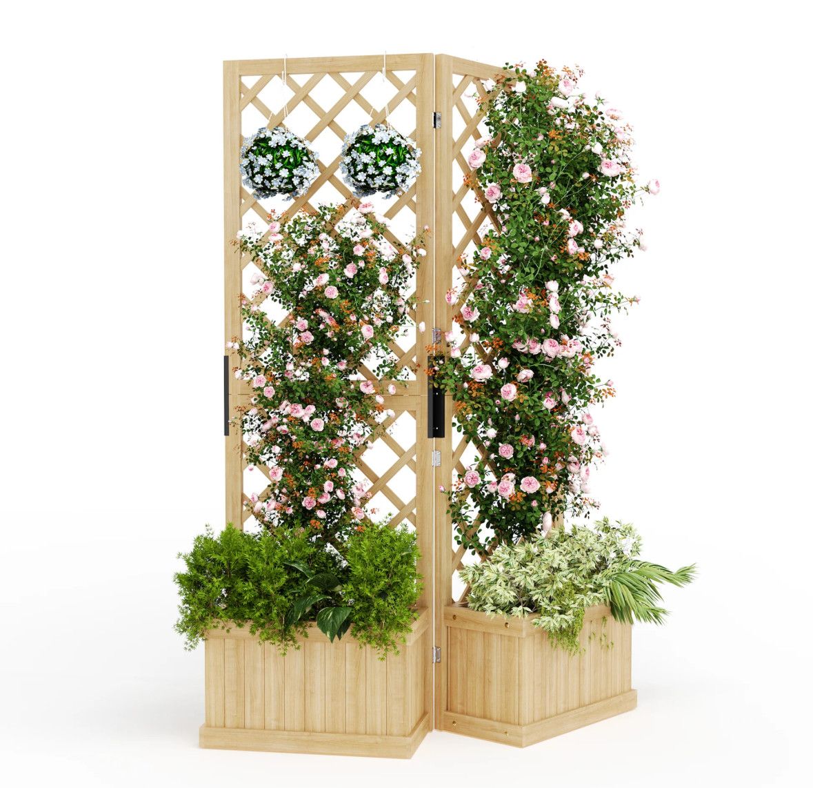 Privacy screen planter box