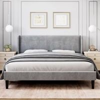 Queen Bed Frame with Headboard and Wingback