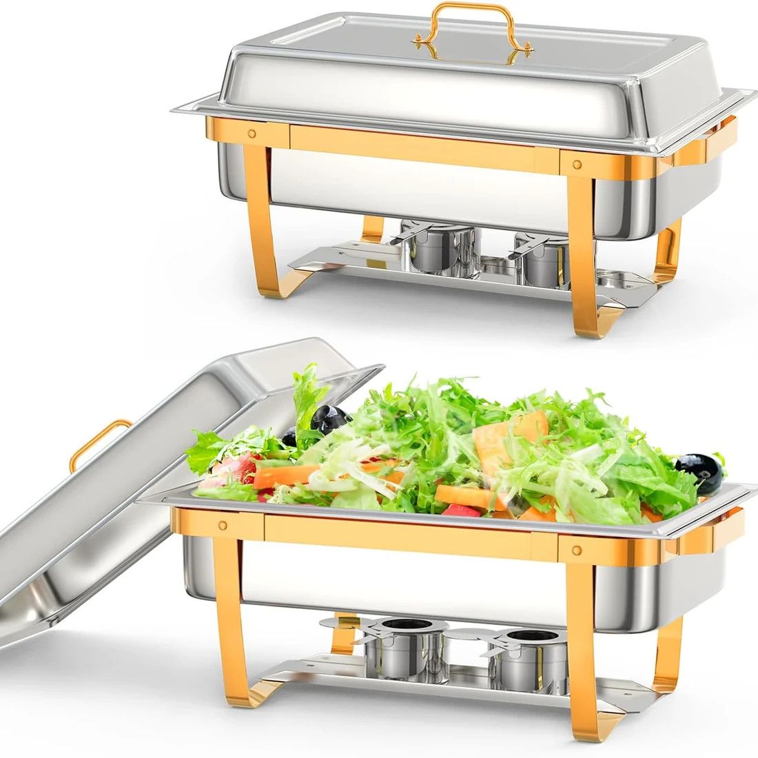 8QT Stainless Steel Chafing Dish Buffet Set (2-Pack)