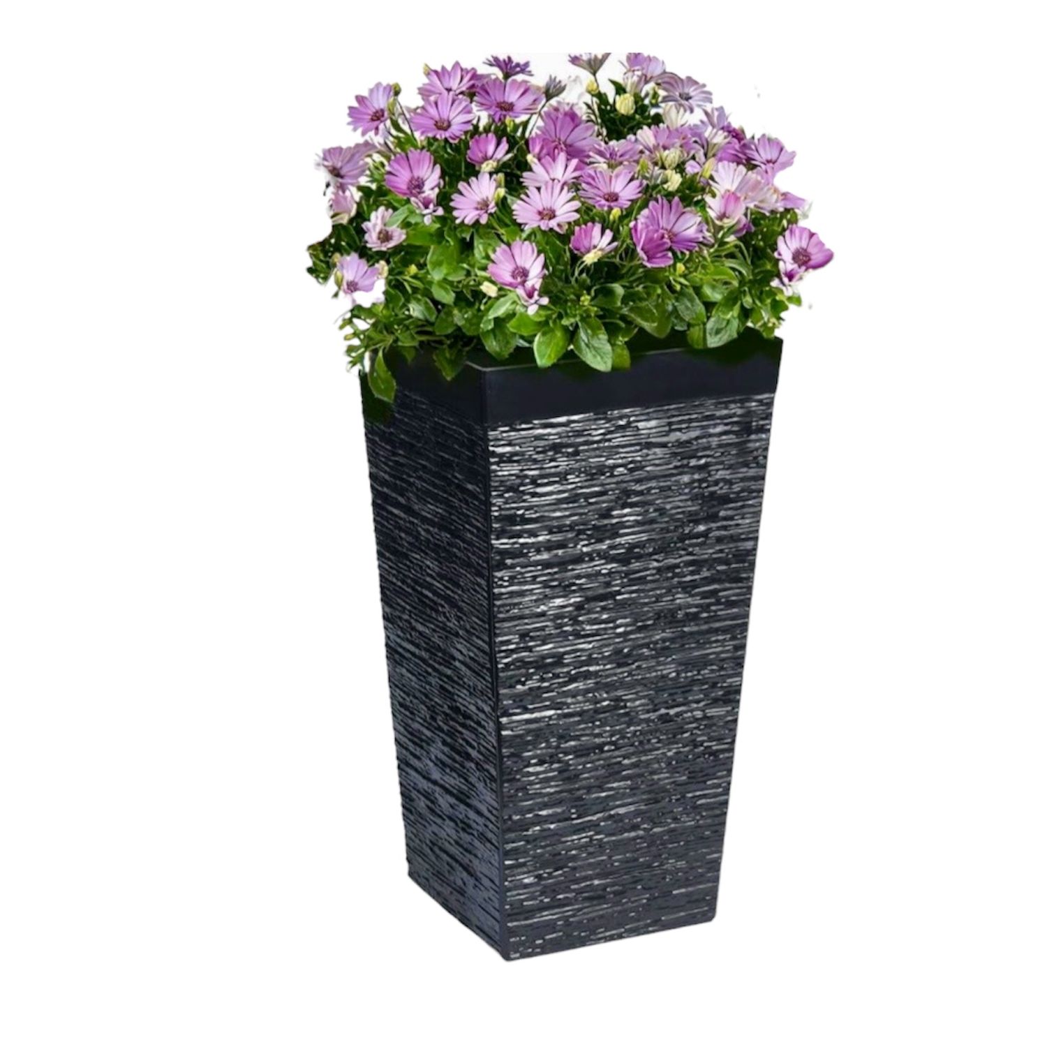 22” Black Rattan Looking Planter - Automatic Water Absorbing