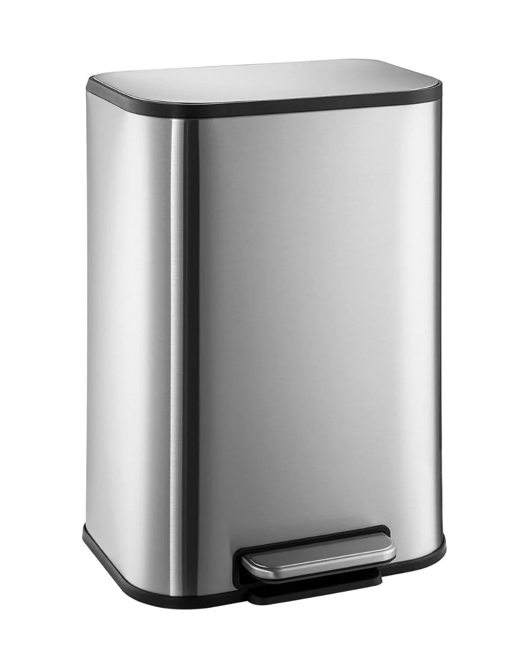 3.2 Gallon Pedal Trash Can, Silver
