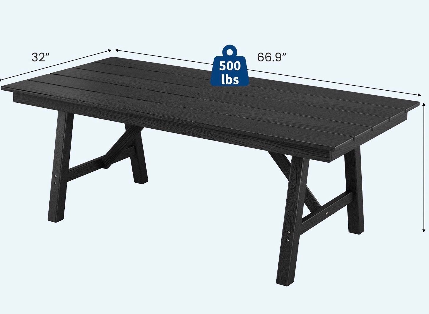 Outdoor Dining Table Black