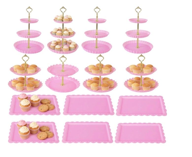 14-Piece Cupcake &amp; Dessert Stand Kit, Tiered Stands