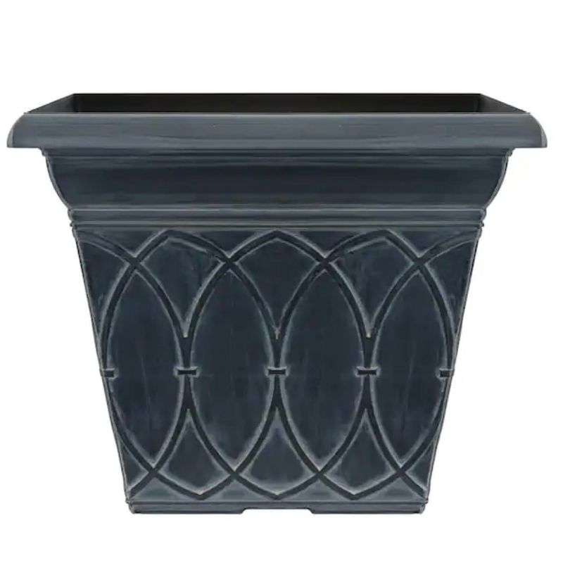 14.5 in. Durham Chalk Wash Plastic Square Planter