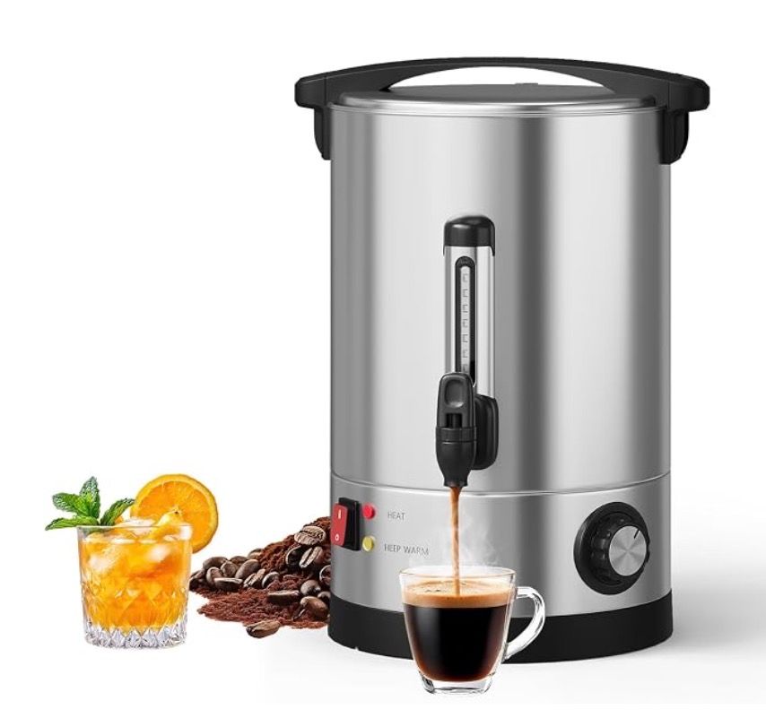 70 Cups Commercial Coffee Urn, 10 L/2.6 gal Large Capacity Stainless Steel