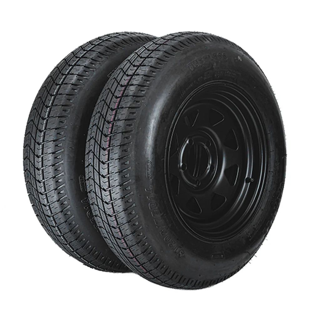 2-Pack Trailer Tire On Rim ST205/75D14 14In 5 Lug