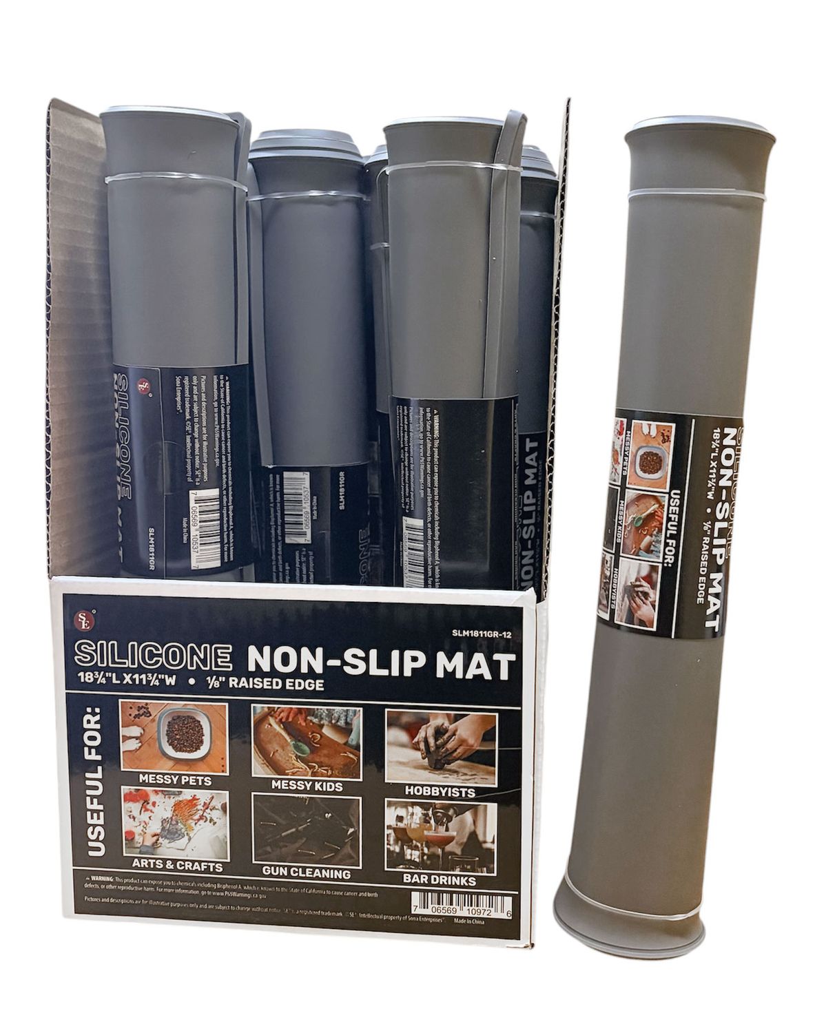 Gray Silicon Non-Slip Mat  (18.3/4"L x11.3/4"W )