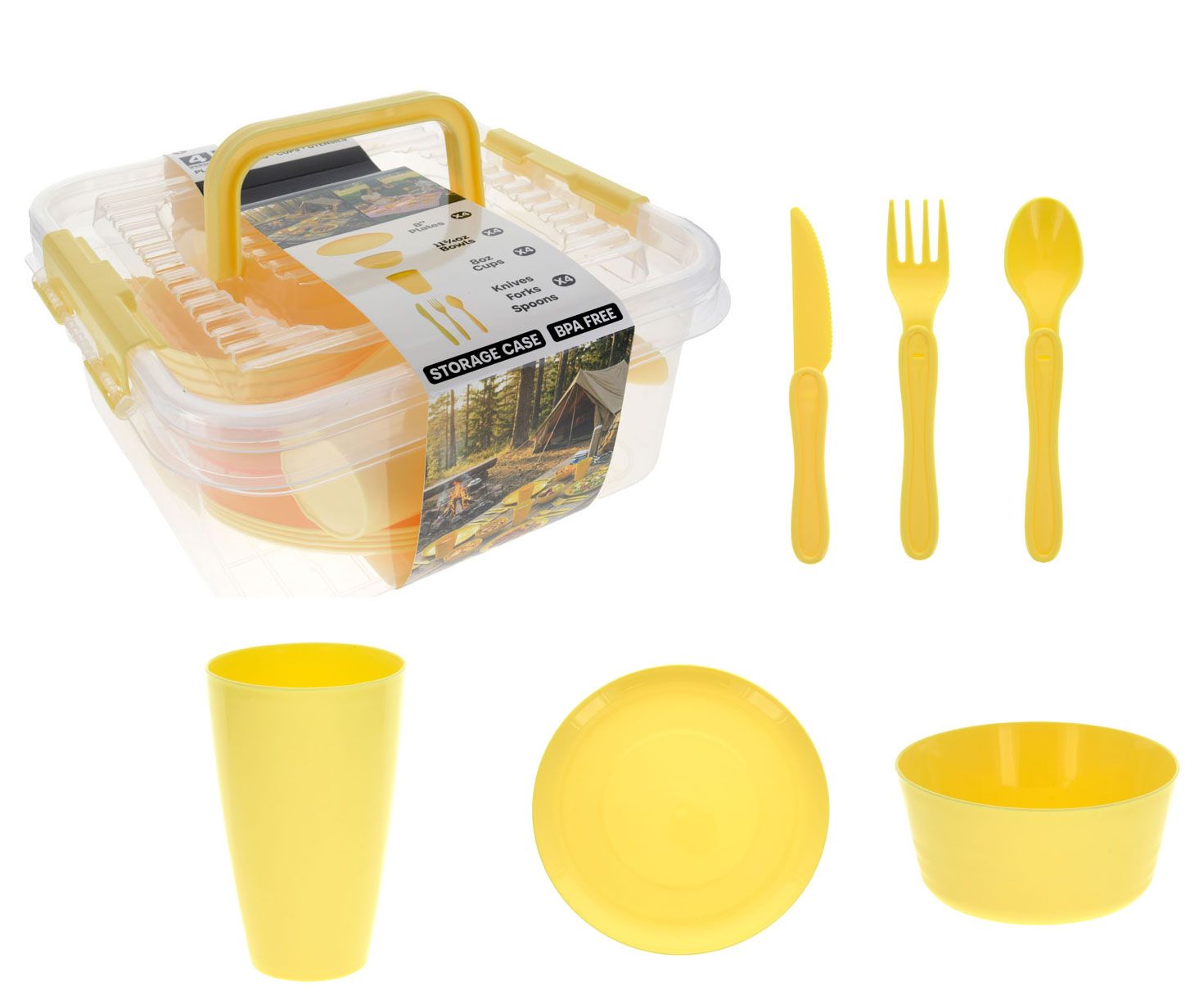25Pc Yellow Outdoor Dining Set