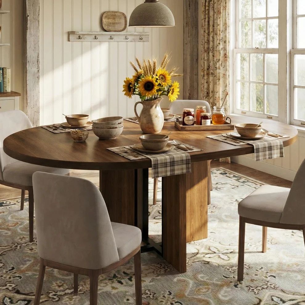 47"-63" Extendable Round Dining Table