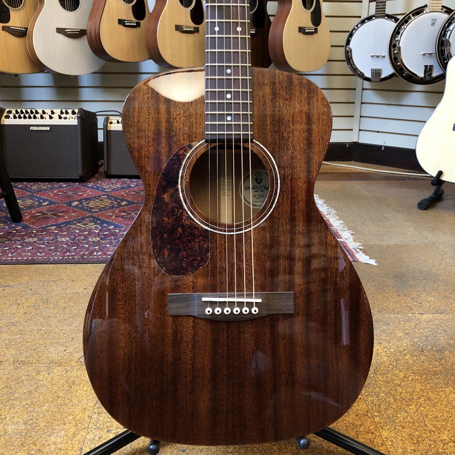 Guild M-120L Left-handed All-Mahogany Concert Acoustic Guitar w/Padded Gig Bag