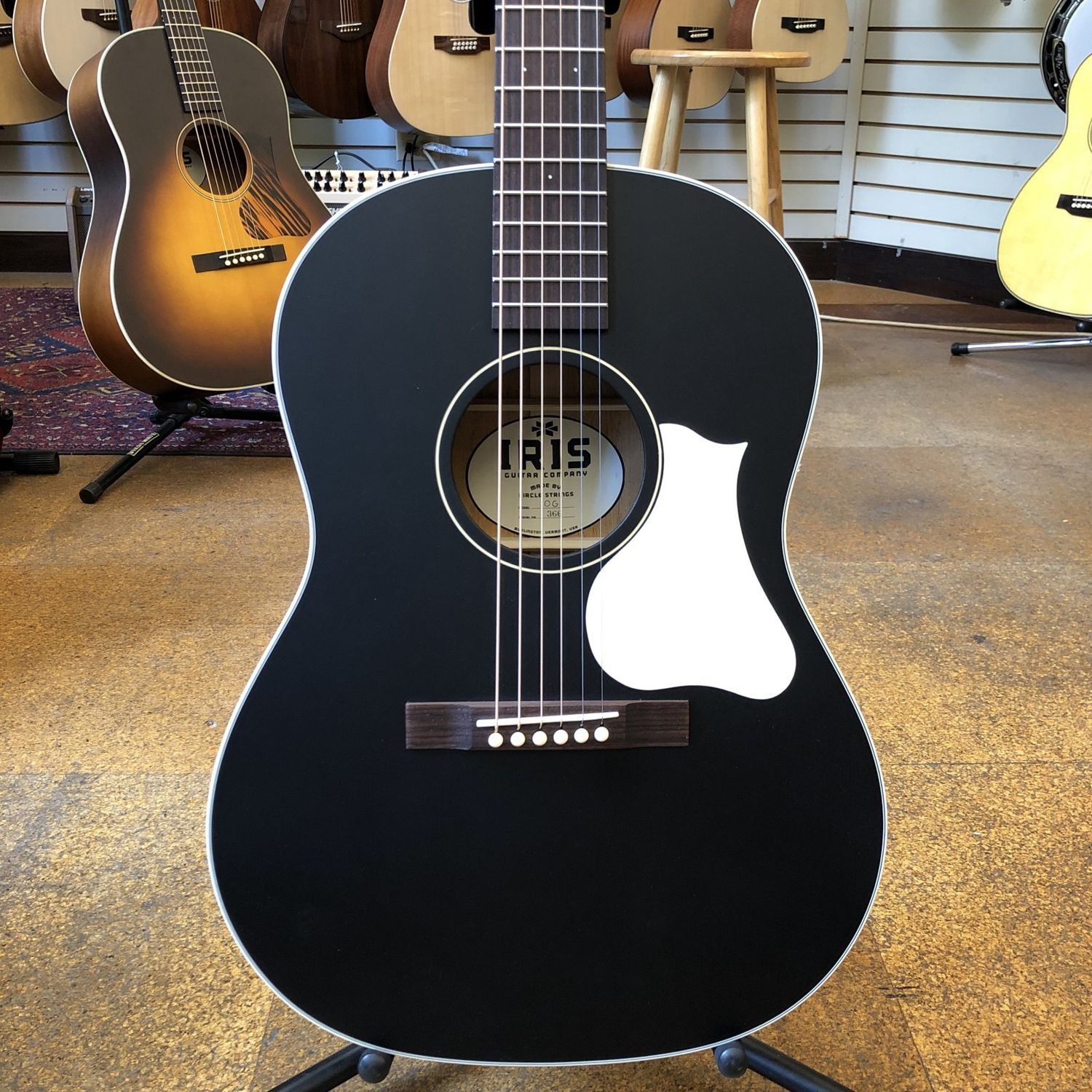 Iris Guitars OG Model Sitka Spruce/Mahogany Acoustic Tuxedo (Black) w/Hard Case