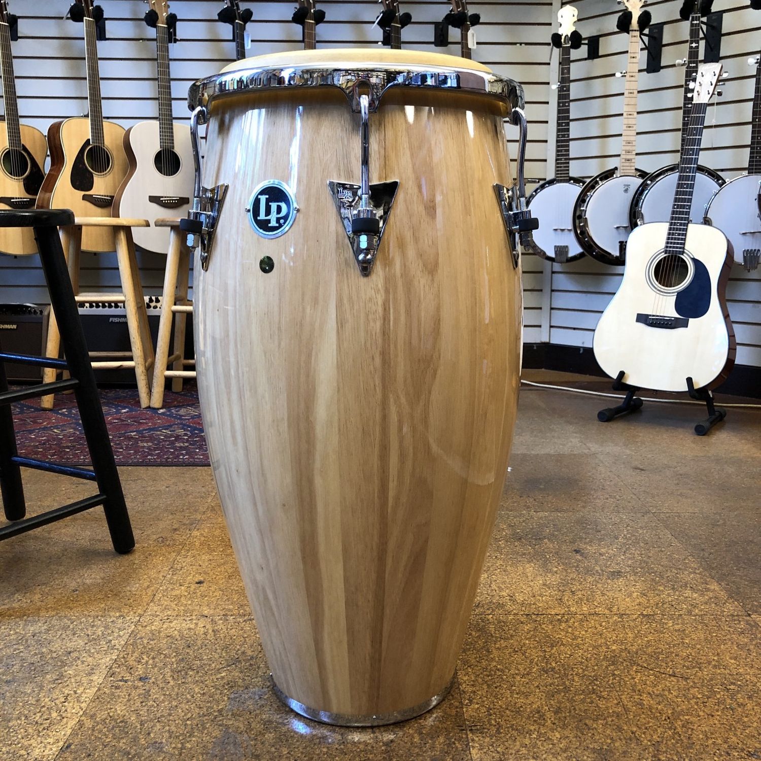 Latin Percussion Classic II Series Conga With Chrome Hardware 12.5 in. Tumba 2007 Natural w/Stand Wheeled Case